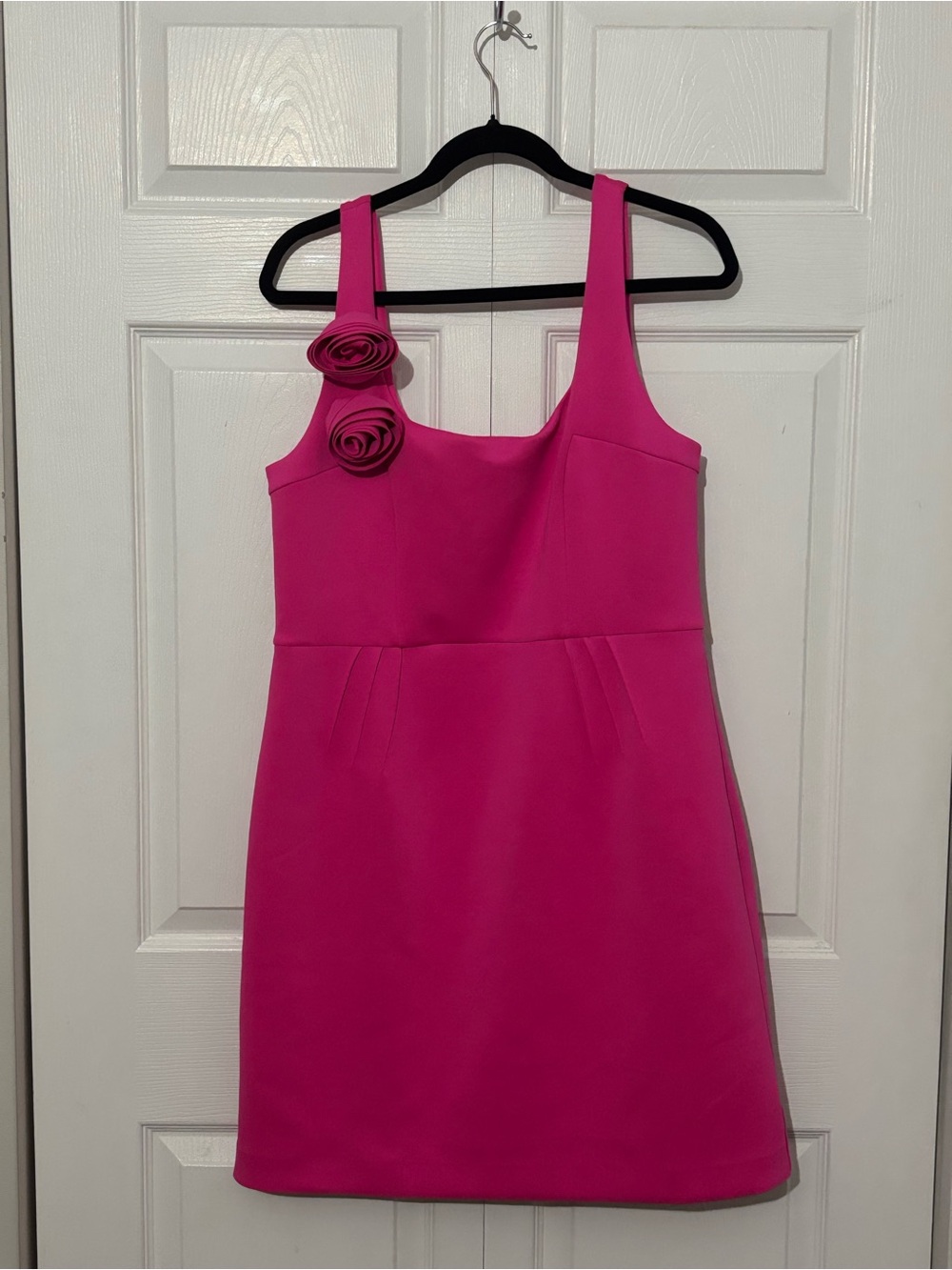 Lilly Pulitzer Hot Pink Sleeveless Mini Dress with Rosette Detail